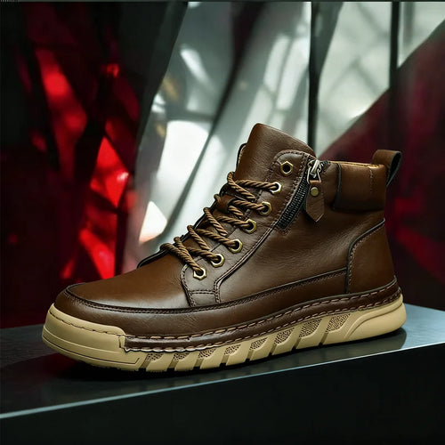 Yeinshaars Travel Casual Leder Stiefeletten Warm - Größe 42, Leichtes Gewicht, Antirutsch-Sohle