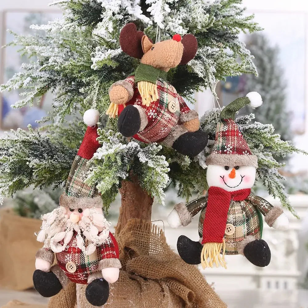 3pcs Santa Claus Elk Snowman Doll Xmas Gifts 2025 Merry Christmas Decorations for Home Happy New Year Christmas Decorations