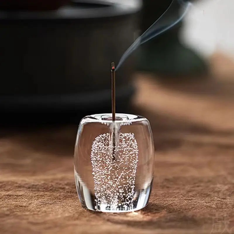 Glass Lid Teapot Lid Holder Kung Fu Tea Set Accessories Crystal Glass Decoration Japanese Zen Tea Ceremony Incense Stick