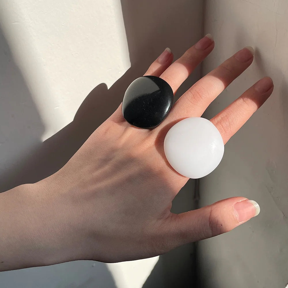 Inele Groase Geometrice HangZhi - Rășină, Mărime Mare