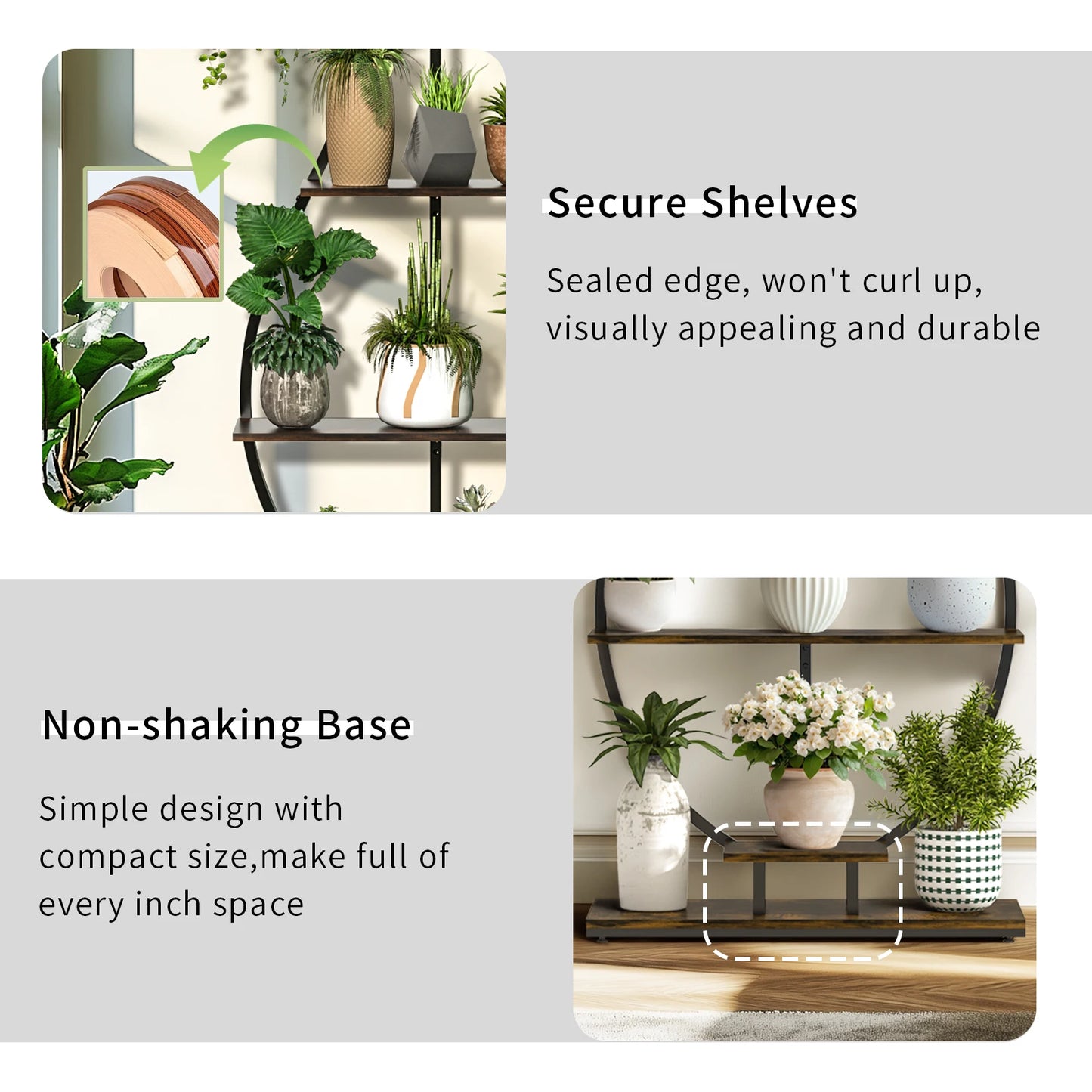 WisforHign-concerned Pflanzenständer Metall 5-Tier 74x30x181 cm