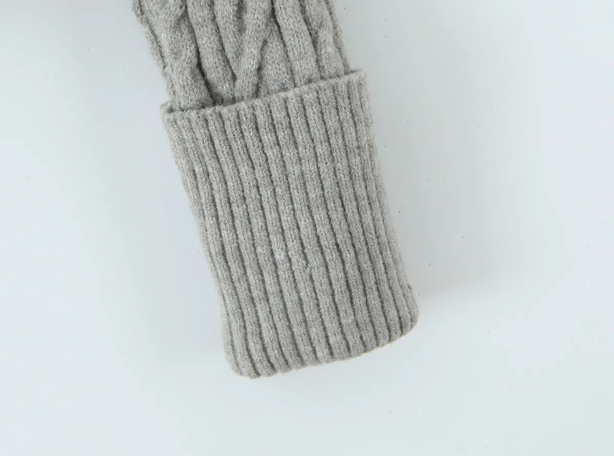 ZJOAN SHOWCN O-Neck Cardigan Set - Knopfverschluss Kurzrock Elastischer Bund Grau Khaki Größe Regular Extra-Heavy