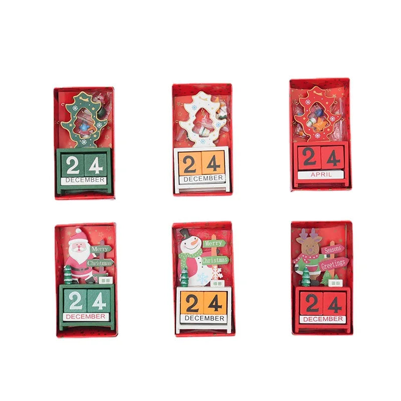 CN Adventskalender Holz Countdown - Kapazität 24 Tage, Größe 15x20 cm