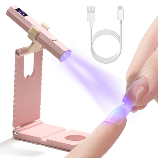 LINMANDA Minicure Handheld UV Light for Gel Nails Portable UV Nail Lamp with Stand Rechargeable Mini LED Nail Lamp Nail Dryer