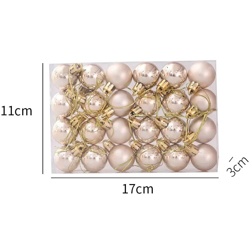 Choice Mini Weihnachtskugeln Set - Inhalt 24 Stück, Ø3 cm, Kunststoff