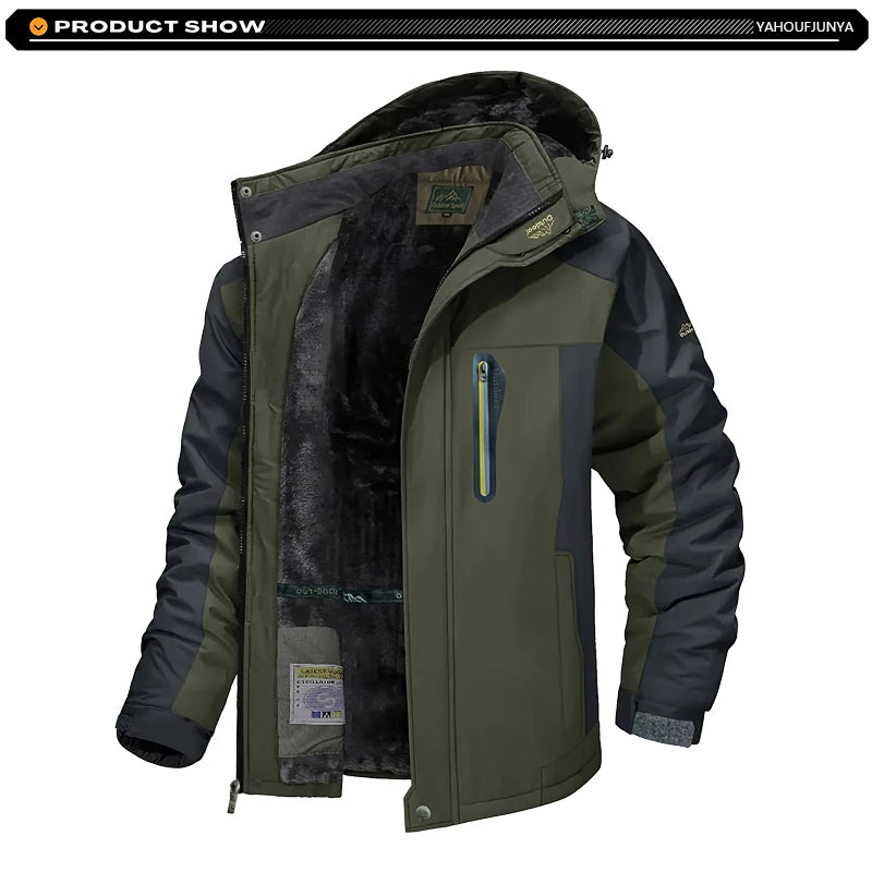 9XL Winterfleece Jacke - Kapuze abnehmbar, Winddicht