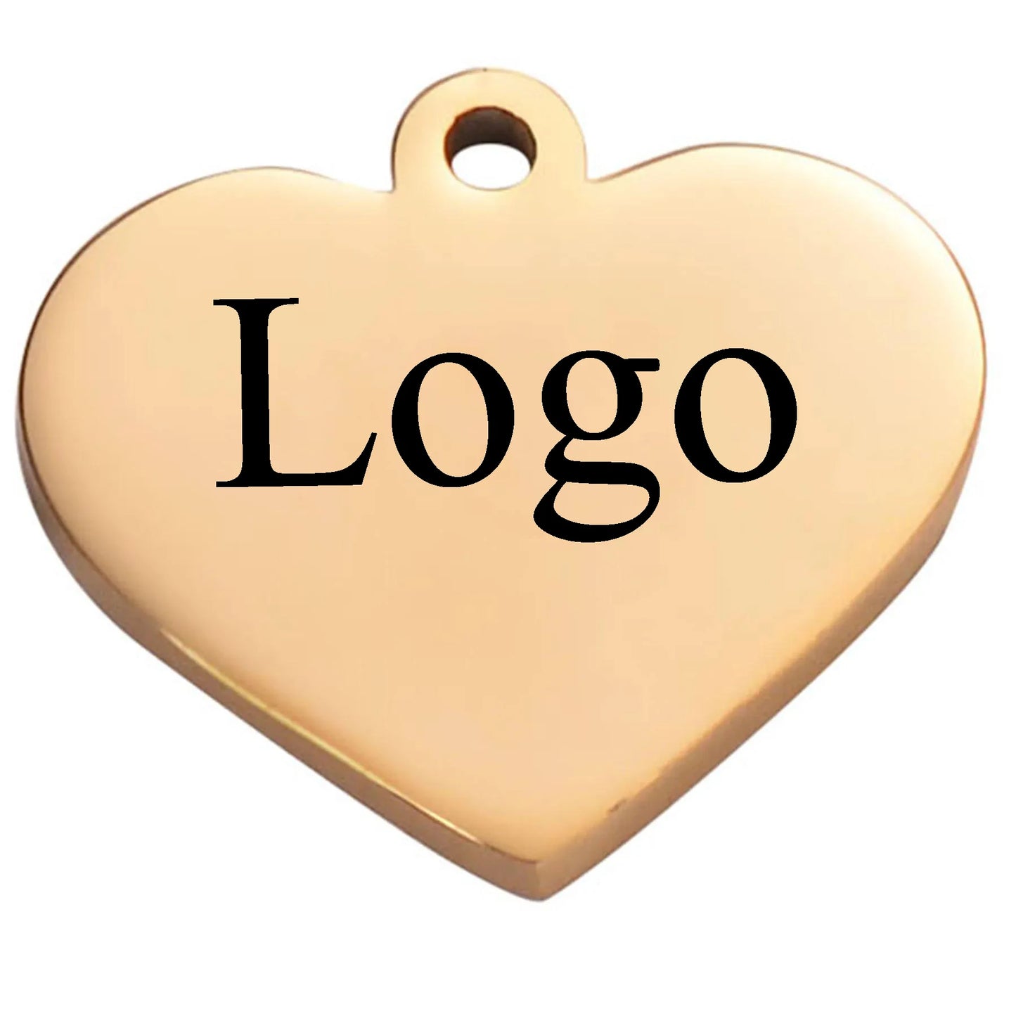 20Stk Gravur Logo Edelstahl Herzanhänger - 15mm 20 Stück