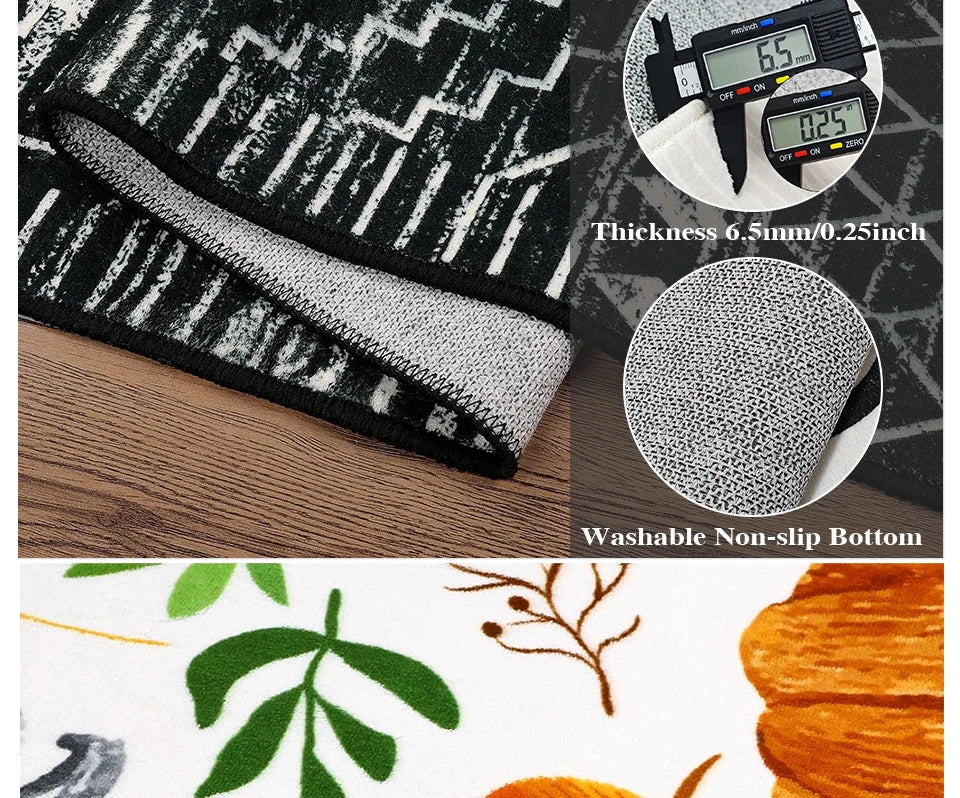 Runner Rug Corridor Non-slip Machine Washable Easy To Fold Floor Mat Green Plaid Snowman Rugs Christmas Gift Home Decoration Mat