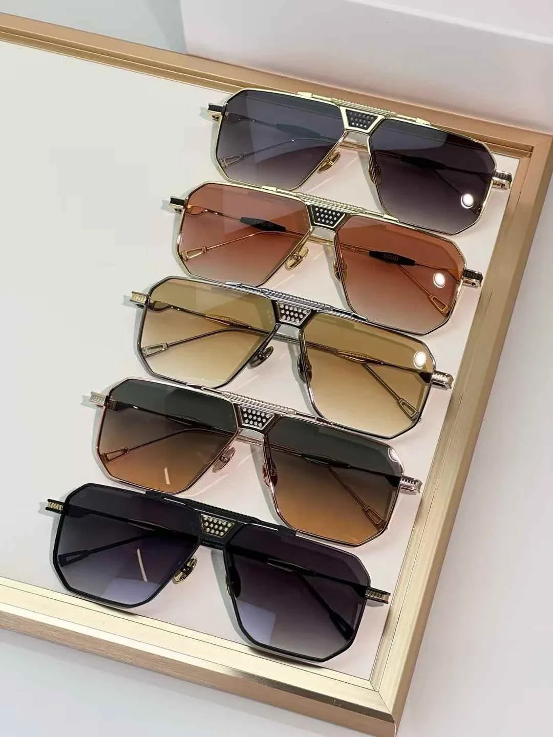 T Henri berlinette ultralight titanium square pilot sunglasses