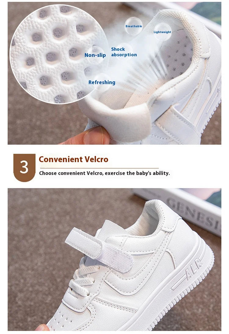 Kleine Weiße Schuhe für Studenten, Weiche Sohlen, Kinder-Brett-Schuhe, Kinder-Schuhe, Rutschfeste Casual-Schuhe für Jungen und Frauen