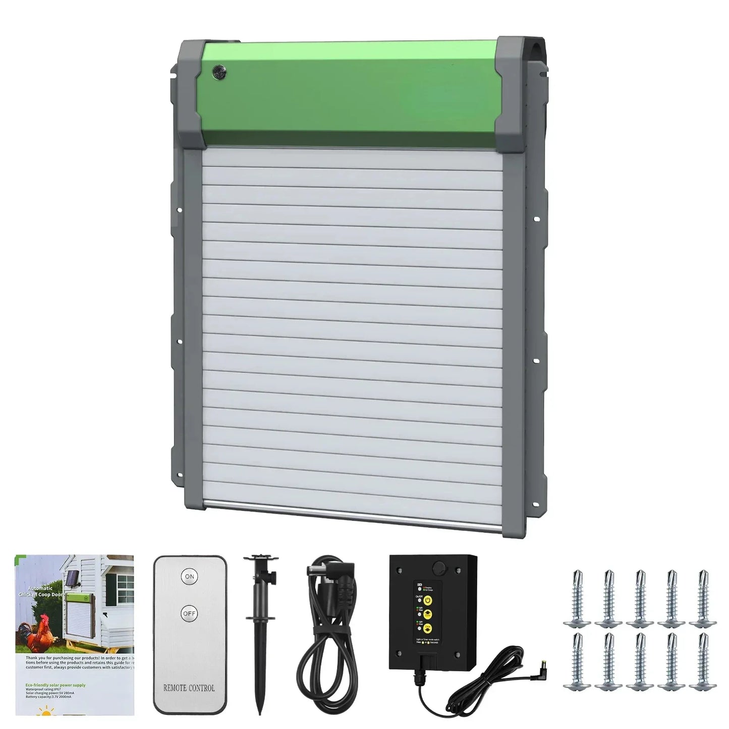 Automatische Hühnerstalltür Solarbetriebenem Aluminiumlegierungs-Hühnerstall mit Timer/Lichtsensor/Remote Control/Manuellem Modus