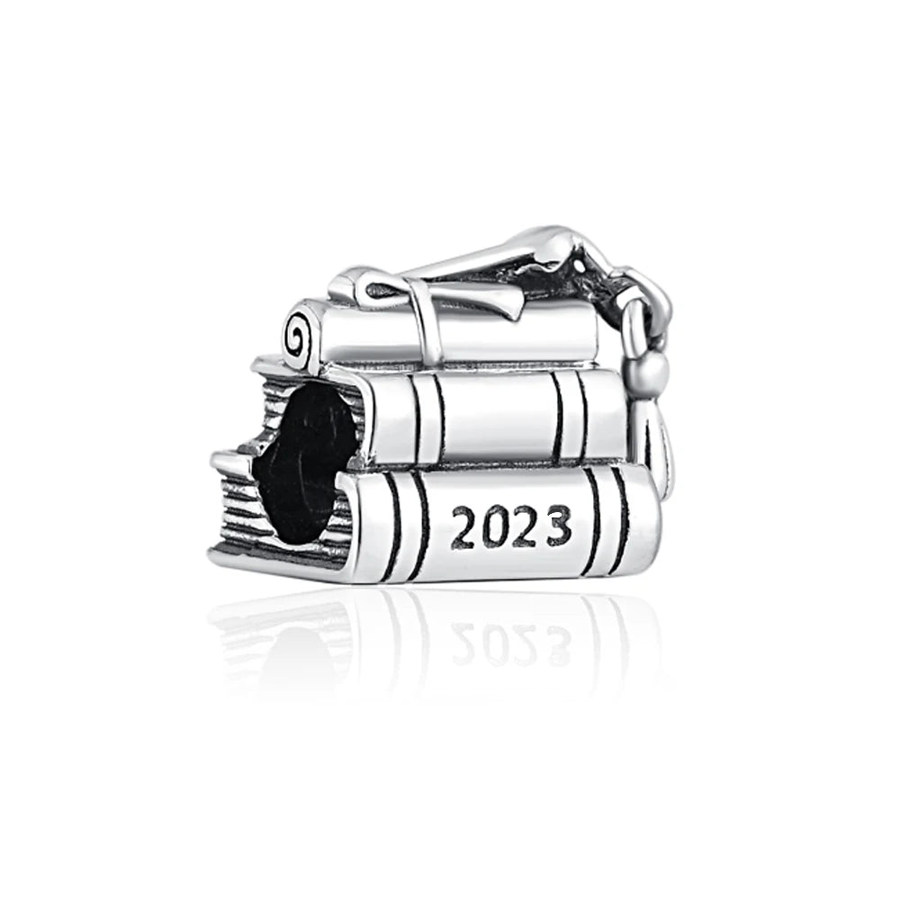 Neue 925 Silber Lernhilfe Schultasche Uhranhänger Charms Beads Fit Original Pandora Armband DIY Schmuck Für Frauen 2024