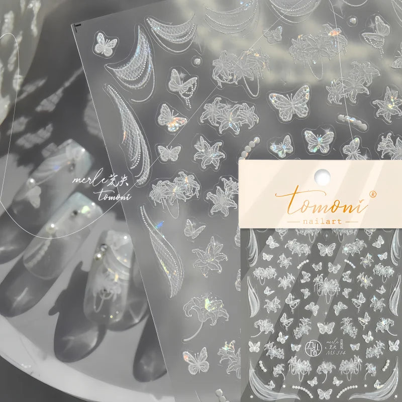 Tomoni Nailart 5D Rose Nagelsticker - Selbstklebend PVC 1St