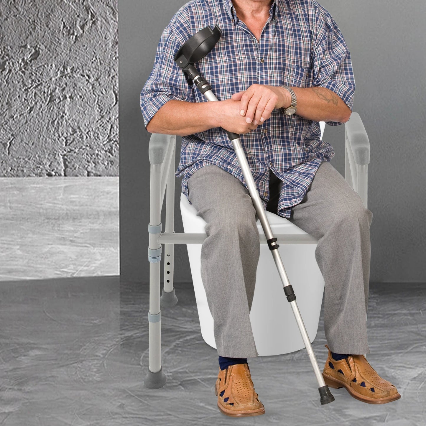 CareSafe Toiletten-Sicherheitsgeländer Verstellbar Rutschfest 56x46cm