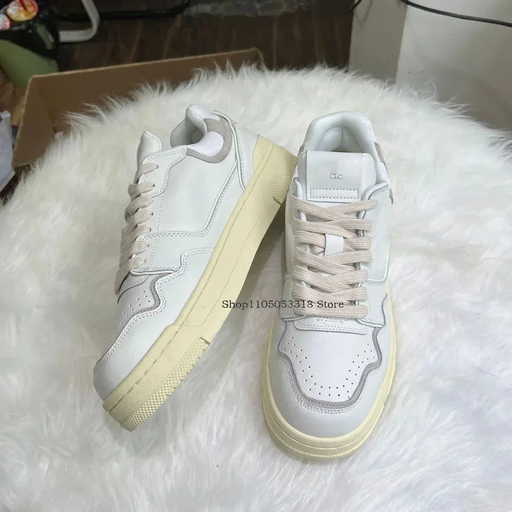 DUTRIEUX High Version Retro Sneaker - Unisex Weiß Dicke Sohle Ca. 3 Cm EU 36-45 EVA-Einlegesohle