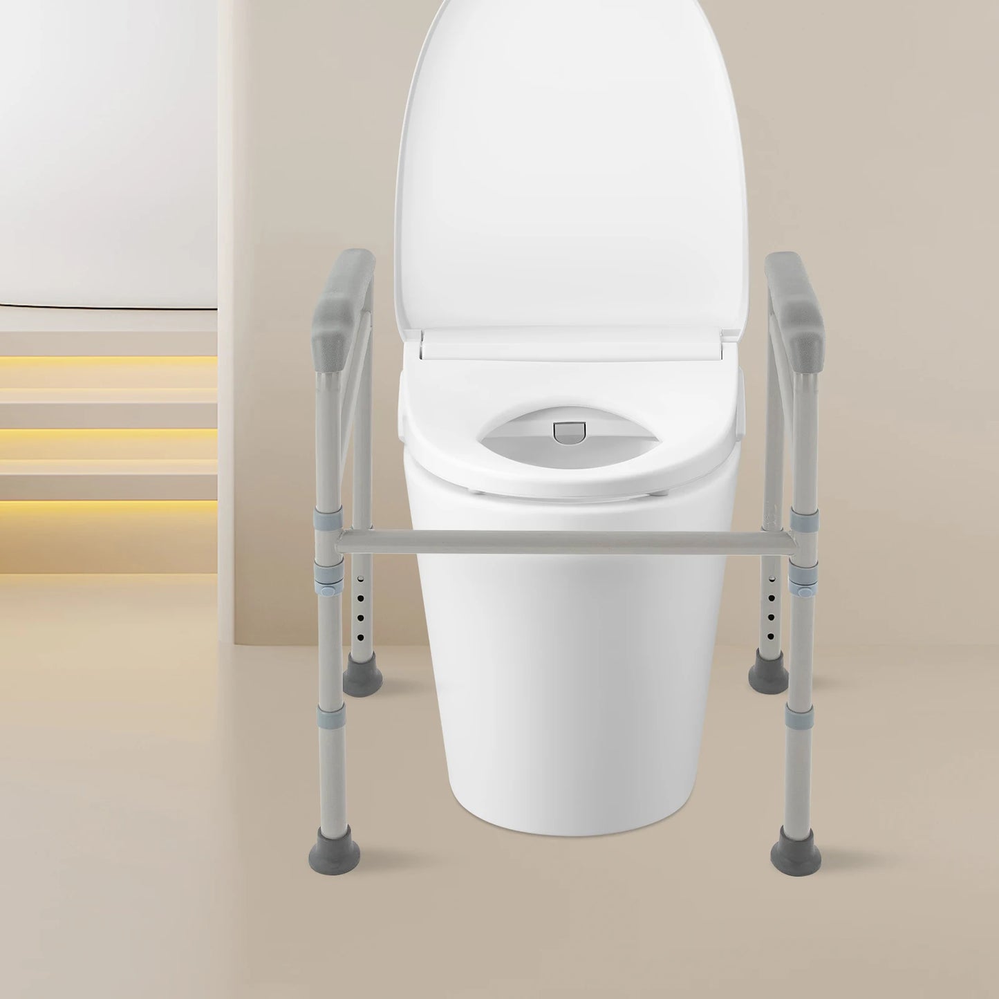 CareSafe Toiletten-Sicherheitsgeländer Verstellbar Rutschfest 56x46cm