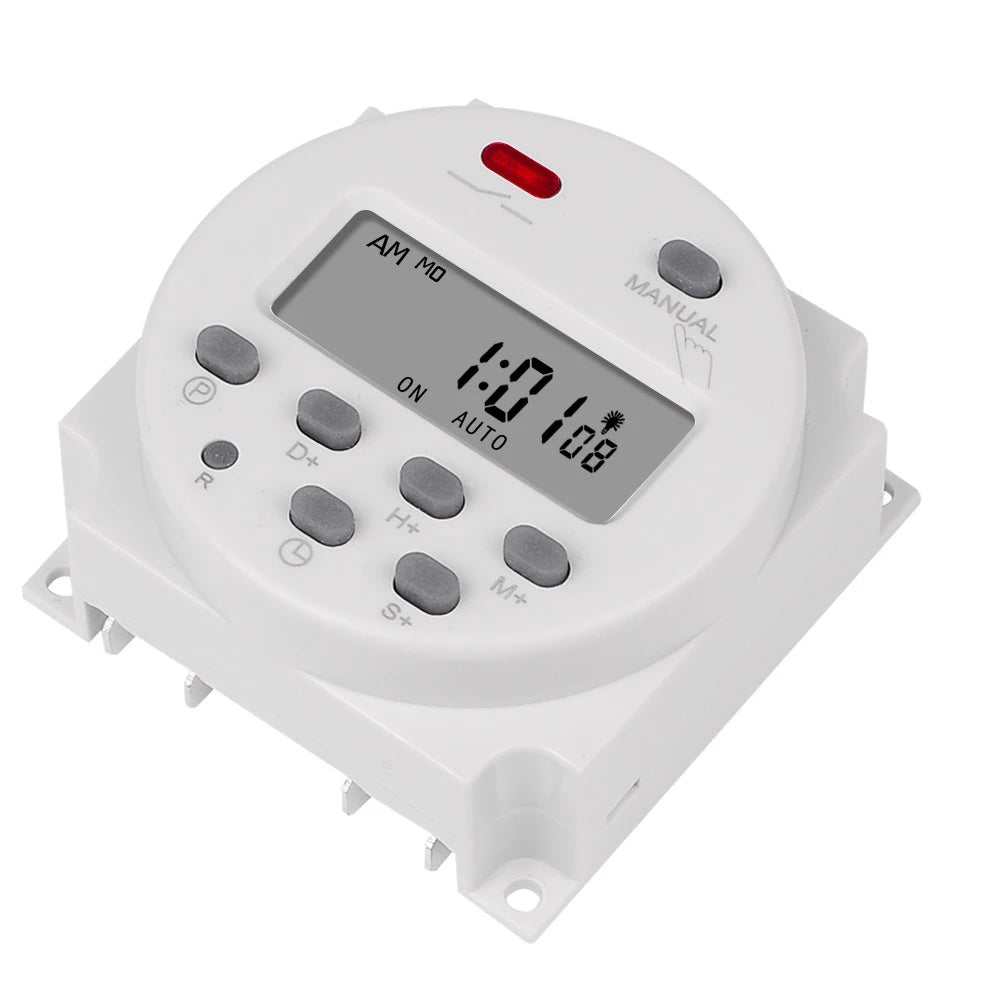 Gaqqee 1 Second Interval 12V 24V 110V 220V Digital LED Timer Switch 7 Days Weekly Programmable Time Relay Programmer CN101S