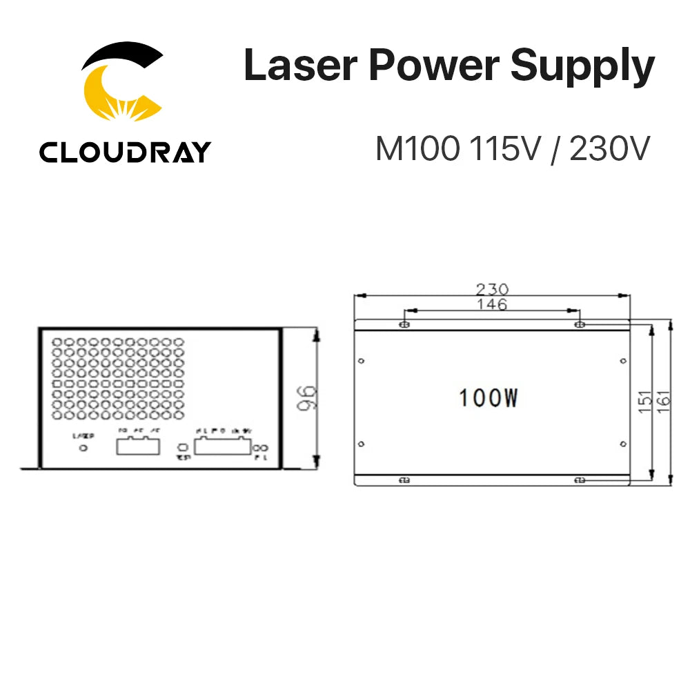 Cloudray 80-100W CO2 Laser Stromversorgung für CO2 Laser Gravur Schneid Maschine M100W Kategorie