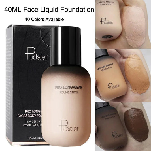 Face liquid foundation makeup waterproof base whitening cover dark circle