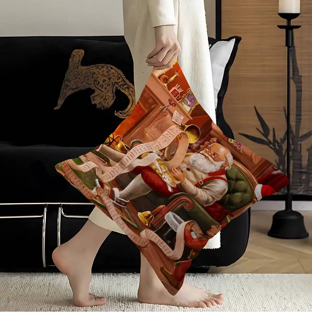 Merry Christmas Pillow Gift Home Office Decoration Bedroom Sofa Car Cushion Cover Case 45x45