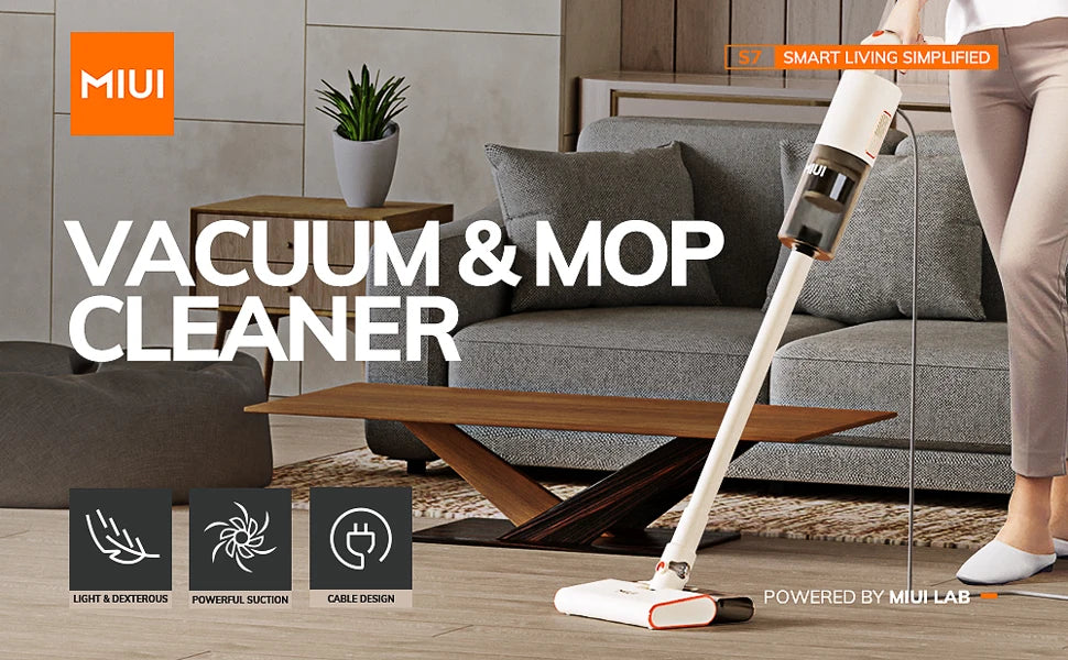 MIUI Vacuum Cleaner For Home Handheld Vacuum Cleaner 18kPa Strong Suction 5M Wire Vacuum Cleaner Mopping Machine 1L Dust Cup