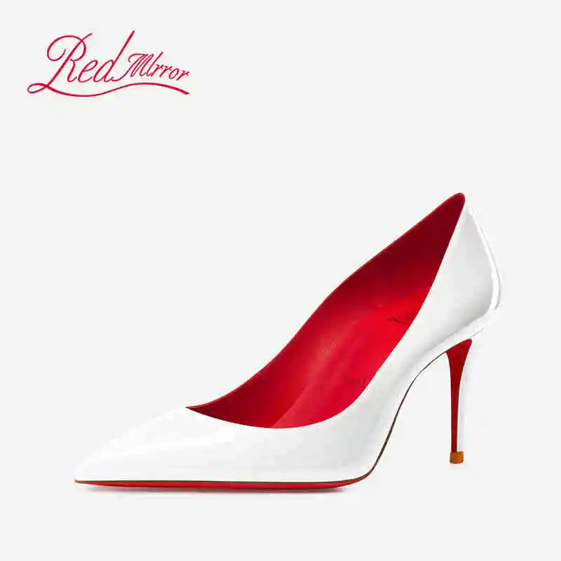 elegant woman heeled shoes 2024 trend luxury Brand Women High Heels Red Shiny Bottoms shallow Pumps Pointed Toe elegant Women 12cm