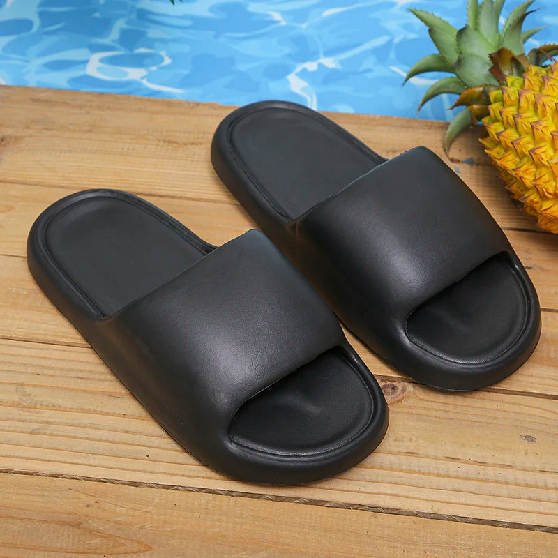 Lucyever 2024 Weich Sohle Eva Hausschuhe für Frauen Leichtgewicht Rutschfest Heim Hausschuhe Frau Sommer Dick Plattform Strand Flip Flops