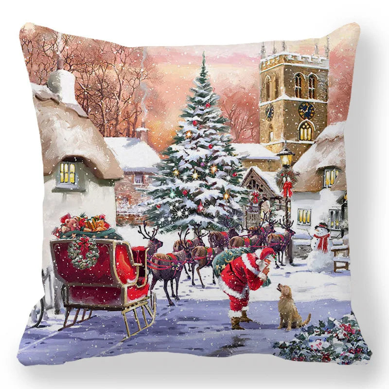 2025 New Year Christmas pillow case 30*50cm,40*40cm,45x45cm, cushion cover home Christmas decoration pillow case