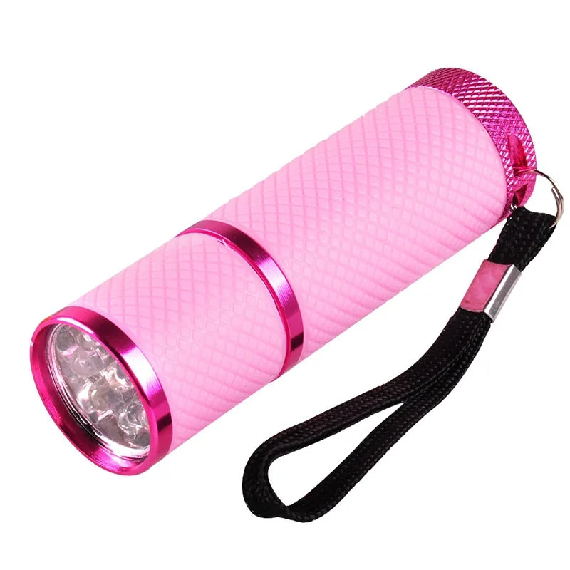 Portable Nail Cure LED Light Lamp 4-Colors Flashlight Gel Curing Lamp UV Currency Detector Lamp Nail Dryer Manicure lamp #LD012#