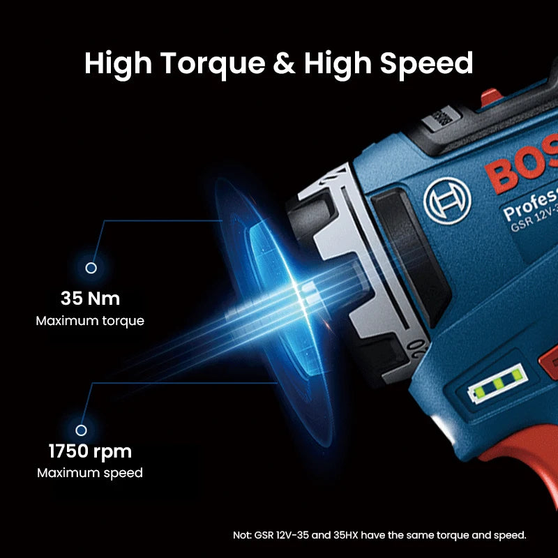 Bosch GSR 12V-35 HX Akku Schraubendreher Multi-Funktion Aufladbar Elektrobohrer Brushless Schraubendreher Heim Rotary Elektrowerkzeug
