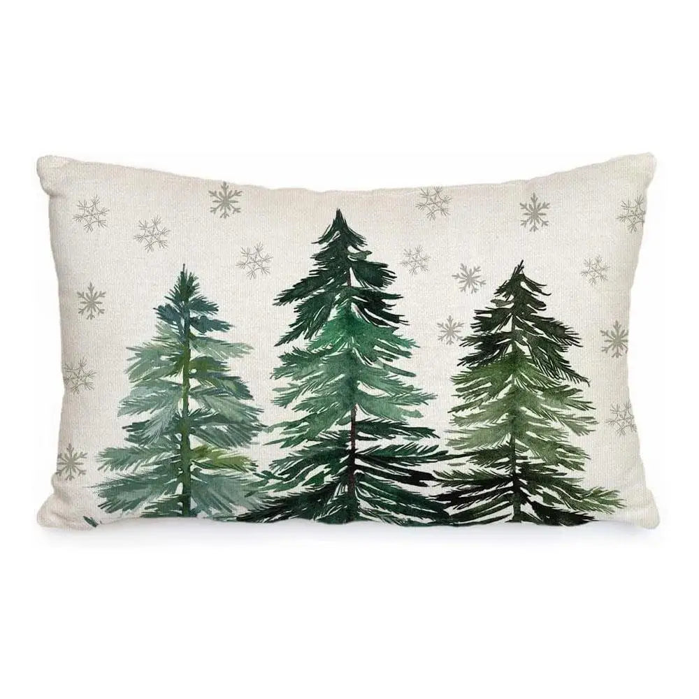 Merry Christmas Decorative Pillow Cover 30x50cm Linen Throw Pillowcase Christmas Decorations Home Decor Bedroom Cushion Cover