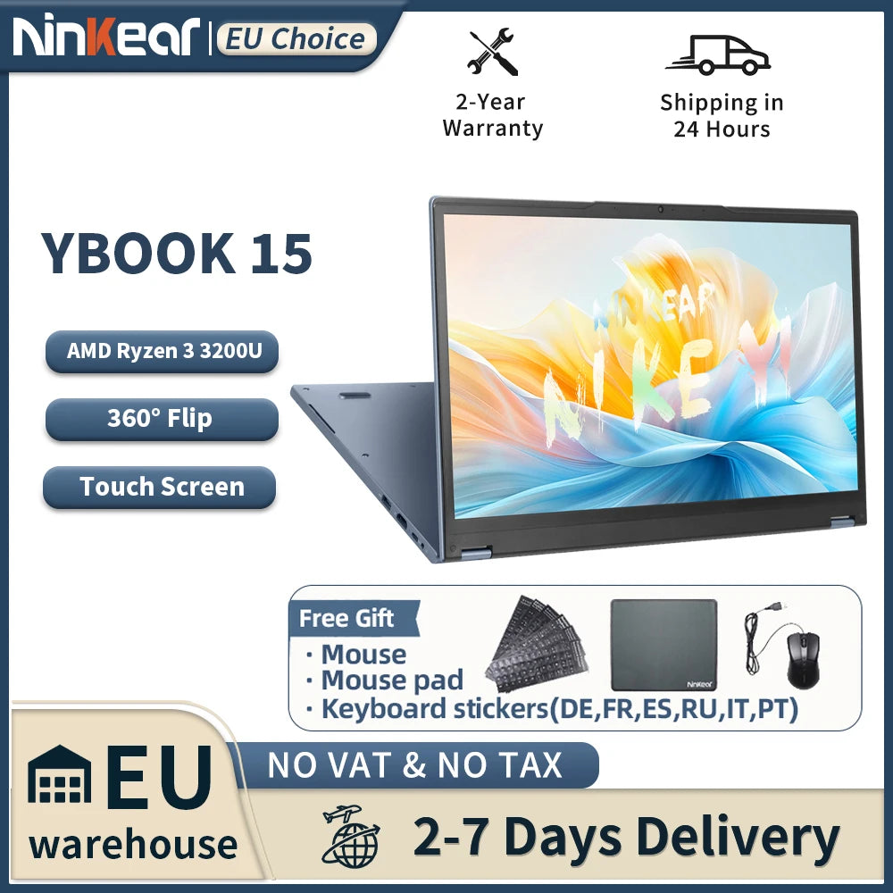 Ninkear ybook15 cu rabatare la 360° - 16 GB RAM, 2,6 GHz, 15,6 inci