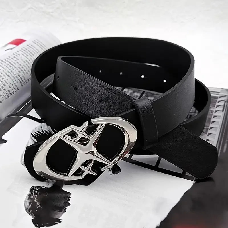 Stylish Oval Cross Metal Buckle Belt - Durable, Simple, and Universally Compatible - Unisex Gift Idea for Men and Women