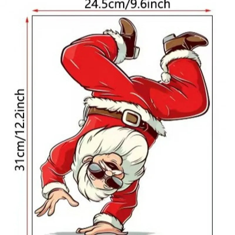 1pc Funny Santa Claus Toilet Bathroom Stickers - Self-Adhesive Waterproof Christmas Decorations- Perfect Christmas Gift Idea!