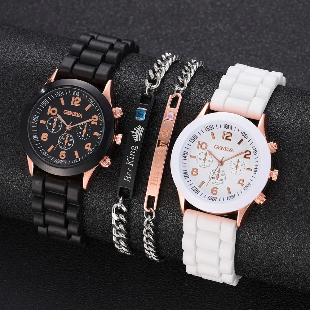 Luxus Set Elegantes Schmuckset - Uhr Ring Kette Ohrringe