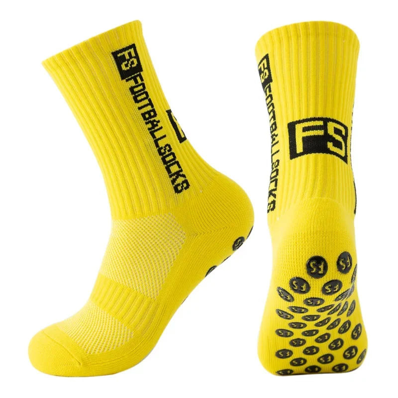 FS Fußballsocken Neuer Stil Runder Silikon-Saugnapf-Grip Anti-Rutsch-Soccer-Socks-Sports-Männer-Frauen-Baseball-Rugby-Socks
