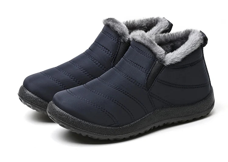 Ghete de iarnă pentru femei HAJINKCN, impermeabile, cu căptușeală - Mărimea 36-41, fără slip, până la gleznă