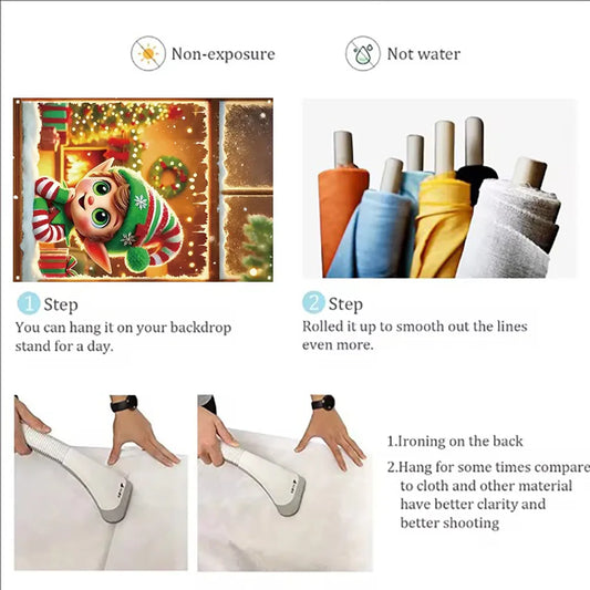 Merry Christmas Door Banner Santa Claus Window Hanging Christmas Tree Snowman Backdrop Cute Elf Room Supplies Party Decorations