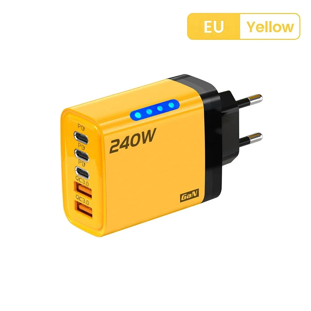 GaNCharge FiveInOne USB C Ladegerät - 240W, 5 Ports, Kompakt