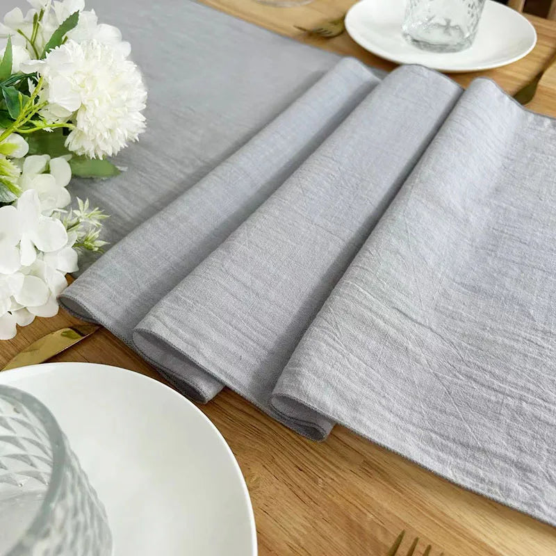 Christmas Table Runner Christmas Green Decoration for Home Xmas Party Decor 100% Cotton Table Runner for Wedding Table Decor