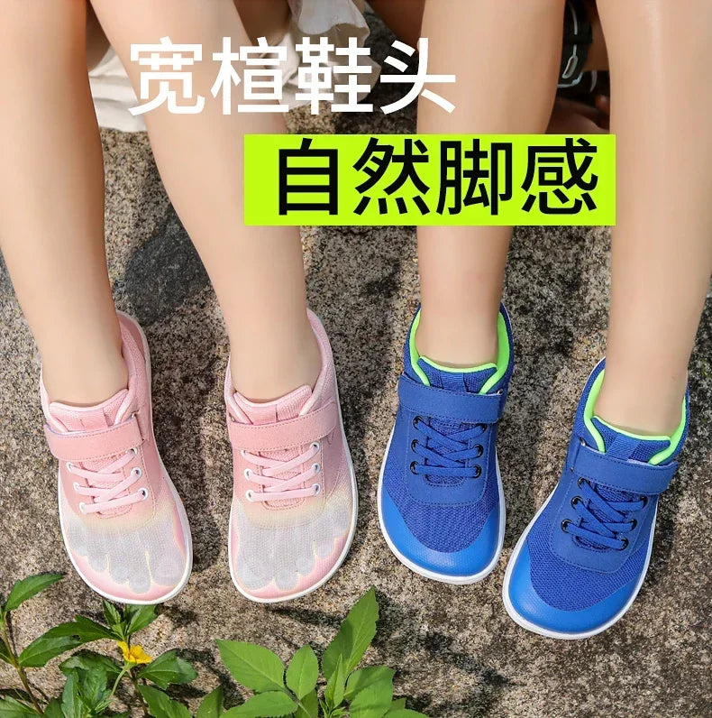 Kinder Weite Barfuß Schuhe - Minimalistische Jungen Mädchen Sneaker - Leichtgewicht Rutschfest Kinder Walking Schuhe Casual Skate Flats
