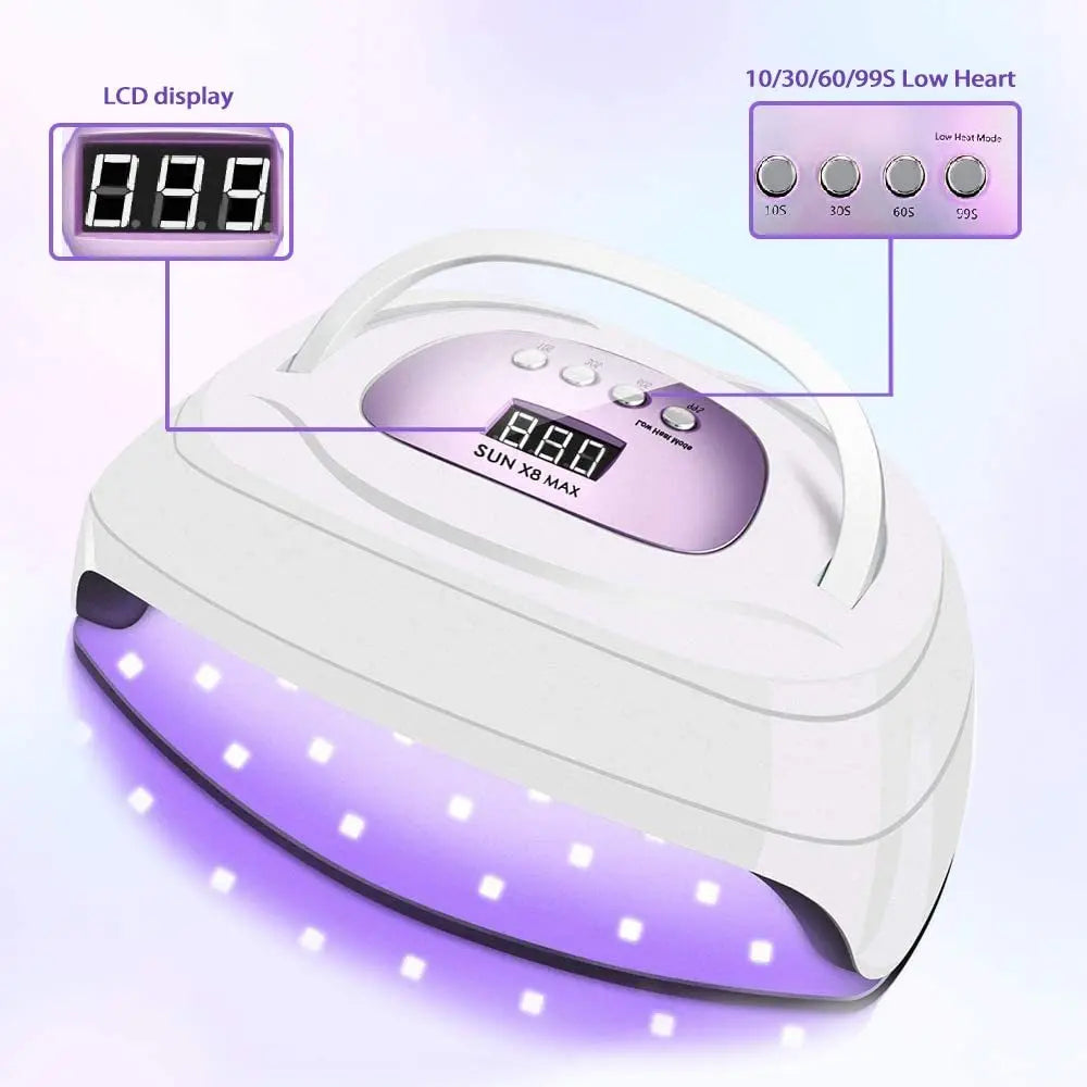 Large Size LED UV Lamp For Nails 150W Uv Light Gel Polish Nail Drying Lamp Nail Dryer Equipment Manicure Accessories Sun X8 Max