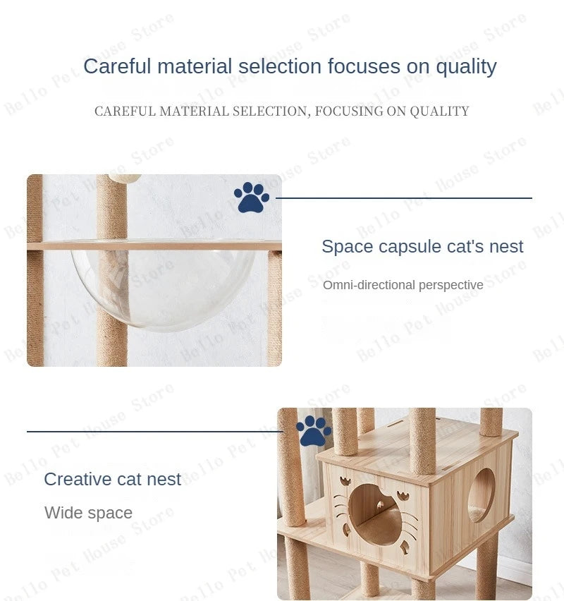 Seven-story Luxury Cat Villa Multi-Story Cat Tree House Scratch-resistant and Wear-resistant Sisal Grabbing Posts cat tree