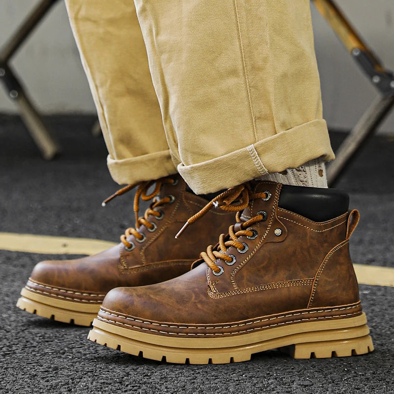 Ghete din piele YEISNDOOCN, căptușeală de pluș pentru iarnă - diverse mărimi, toc plat, tijă până la gleznă