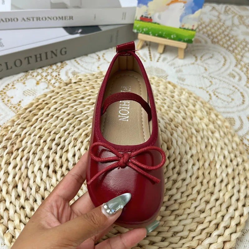 Mädchen-Schuhe 2025: Korean-Style Leather-Princess - Bow Fashion Collection