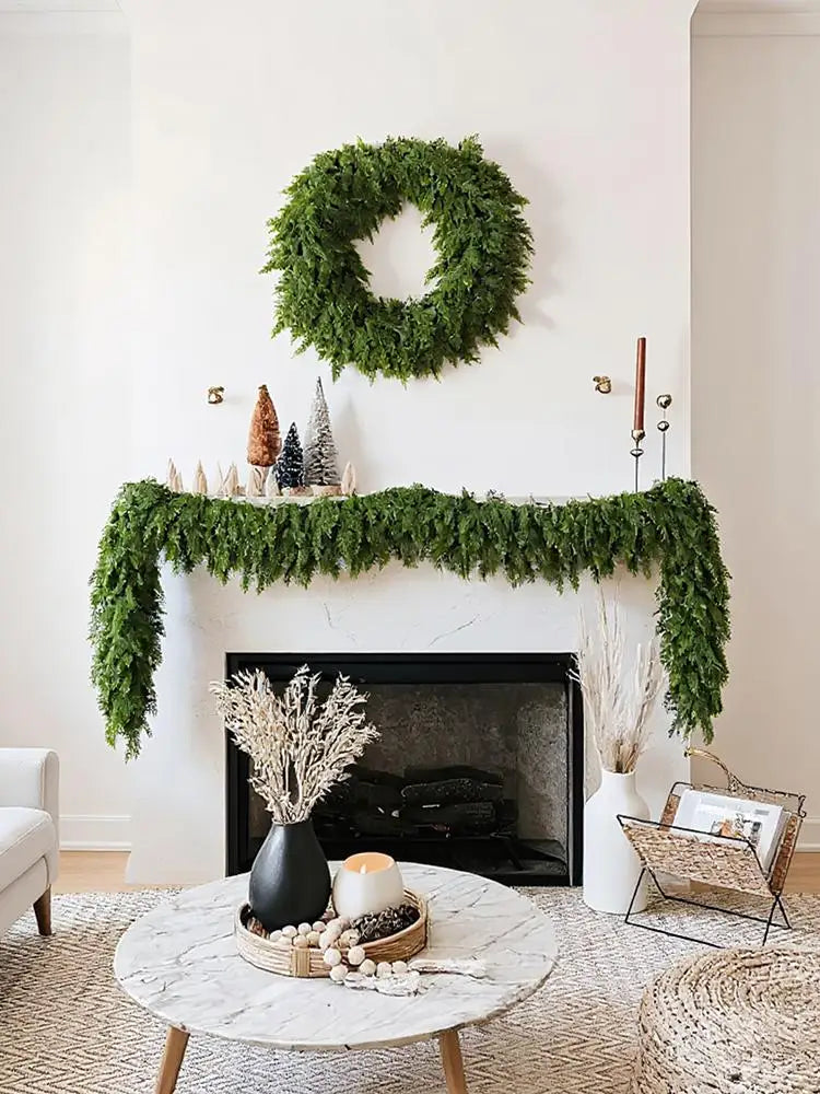 180 cm künstliche Weihnachtsgirlande aus Zedernholz, grüne Dekoration für Kamin, Treppen, Fenster, Tür, Urlaub, Party, Zuhause, Festival, Dekoration