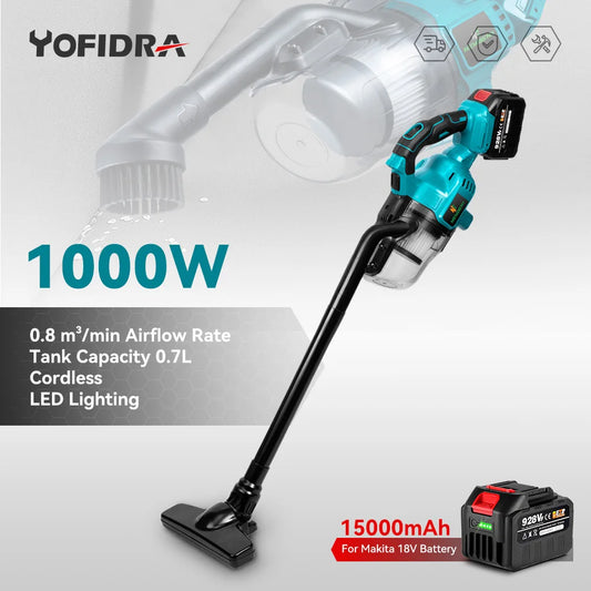 YOFIDRA 1000 W Kabelloser Staubsauger – 15000 mAh Akku