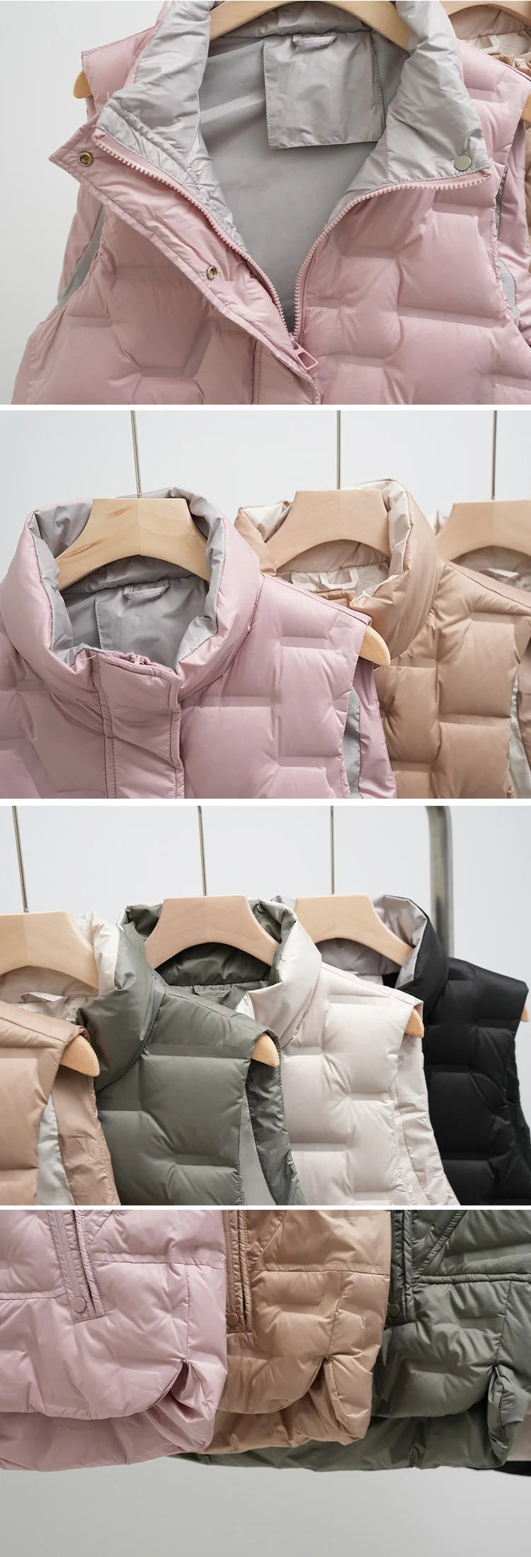 Janveny Steppweste Warm - Daunen ≥90%, Locker, Taschen