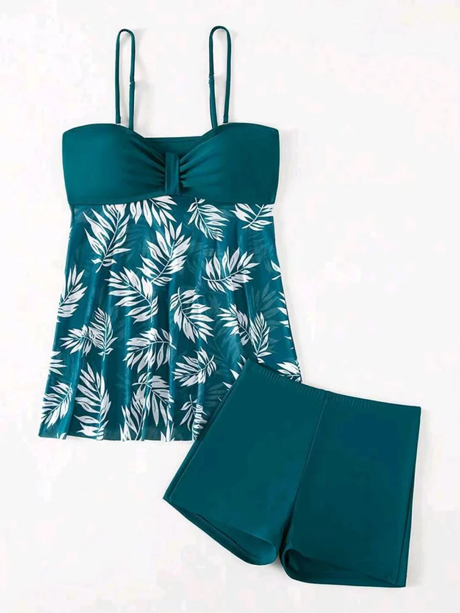 Tankini-Set 2025: lyric Short Dress Tankini With Shorts Swimsuit Women Swimwear - Female Padded Printed Bathing Swim Suit Swimming Beachwear Summer Collection