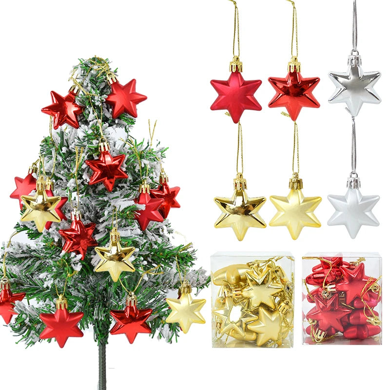 Choice Weihnachtskugeln Stern Gold - Kapazität 12 Stück Größe Ca.4 cm